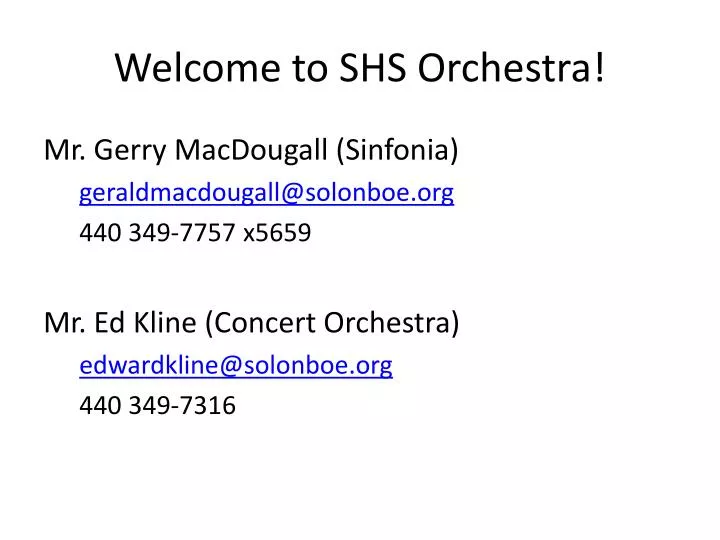 welcome to shs orchestra