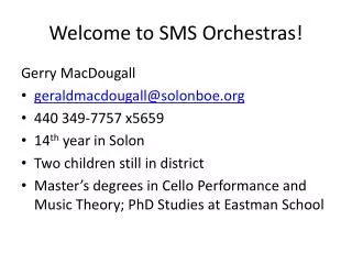Welcome to SMS Orchestras!