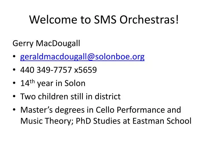 welcome to sms orchestras