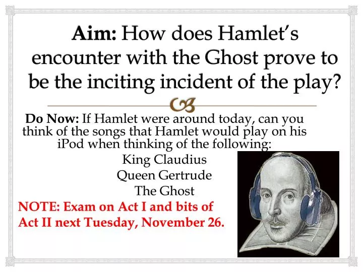 aim how does hamlet s encounter with the ghost prove to be the inciting incident of the play