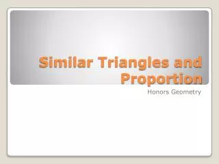similar triangles and proportion