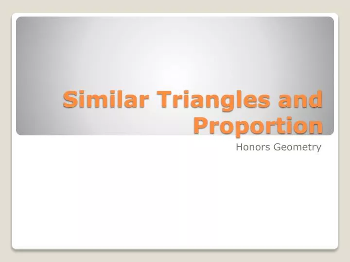 similar triangles and proportion