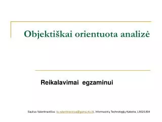 o bjekt i kai orientuota analiz