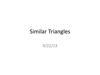 Similar Triangles