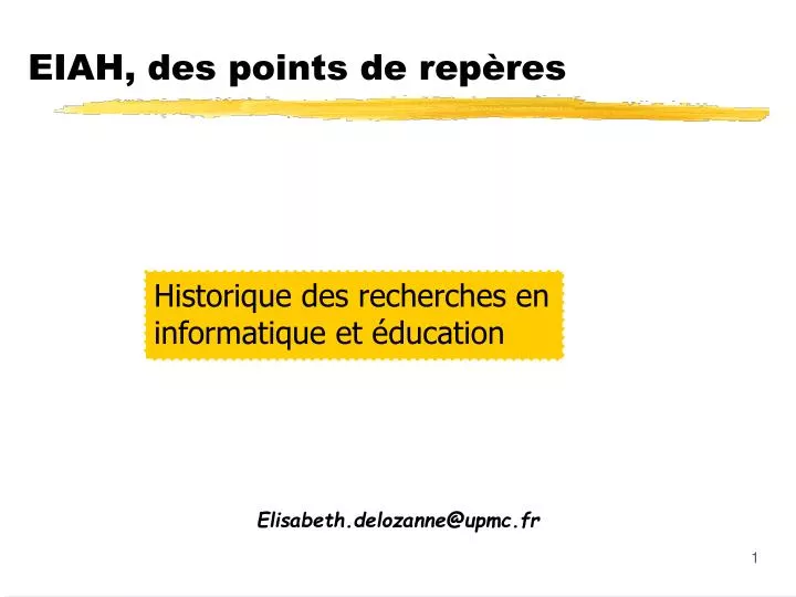 eiah des points de rep res