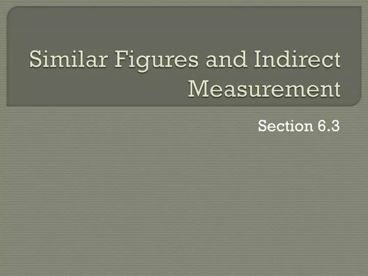 similar figures and indirect measurement