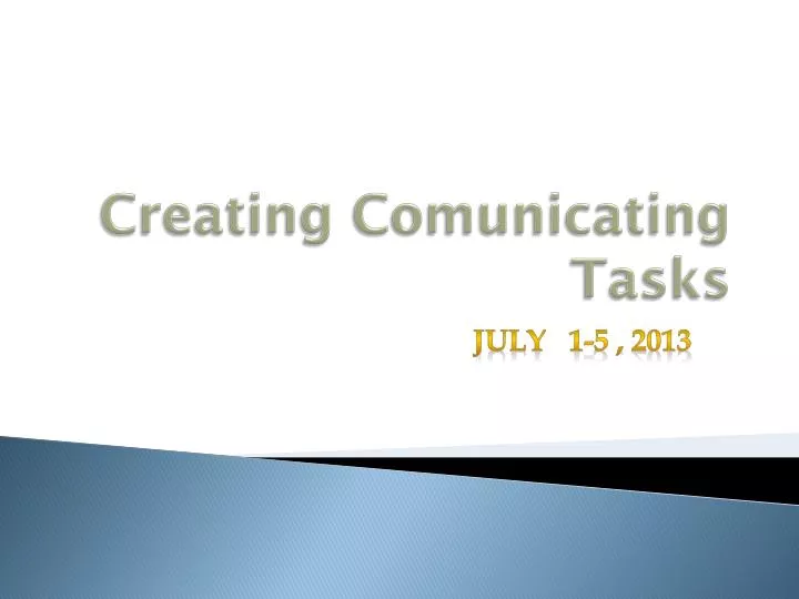 creating comunicating tasks