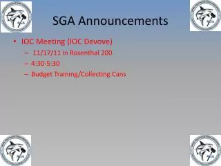 SGA Announcements