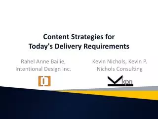 Content Strategies for Today's Delivery Requirements