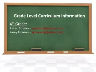 Grade Level Curriculum Information
