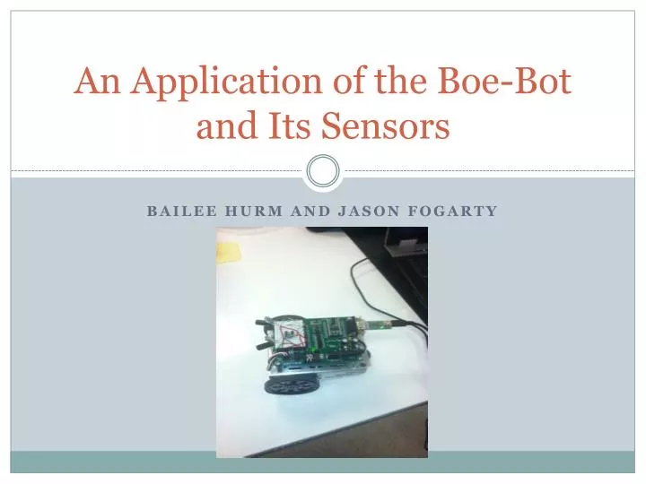 an application of the boe bot and its sensors