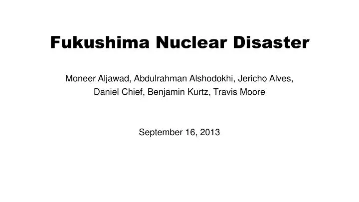 fukushima nuclear disaster