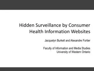 Hidden Surveillance by Consumer Health Information Websites
