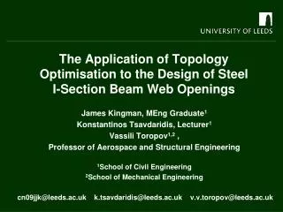 The Application of Topology Optimisation to the Design of Steel I-Section Beam Web Openings