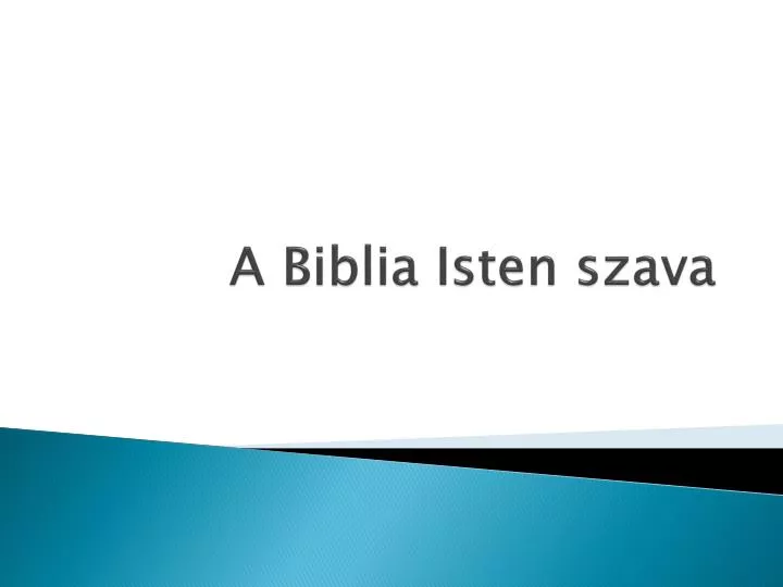 a biblia isten szava