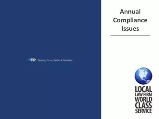 Annual Compliance Issues ______________________________
