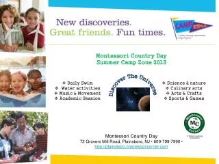 Montessori Country Day Summer Camp Zone 2013