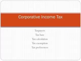 Corporative Income Tax