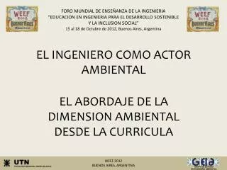 el ingeniero como actor ambiental el abordaje de la dimension ambiental desde la curricula