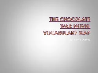 The Chocolate War Novel Vocabulary Map