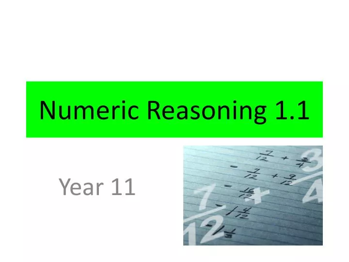 numeric reasoning 1 1