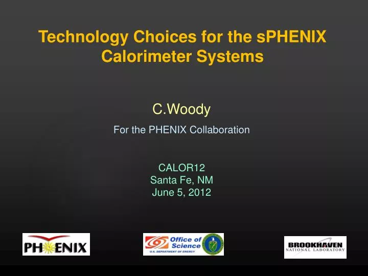 technology choices for the sphenix calorimeter systems