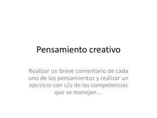 pensamiento creativo
