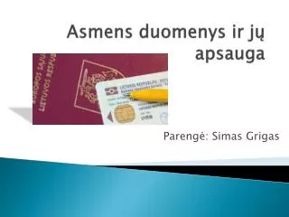 asmens duomenys ir j apsauga