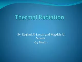 Thermal Radiation