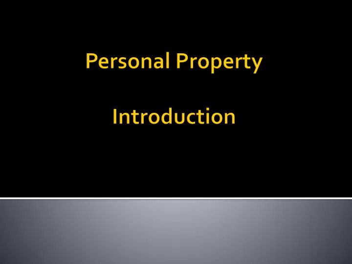 personal property introduction