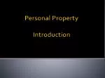 Personal Property Introduction - slide 1