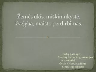 em s kis mi kininkyst vejyba maisto perdirbimas