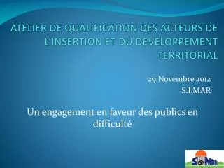 atelier de qualification des acteurs de l insertion et du developpement territorial