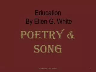 Education By Ellen G. White