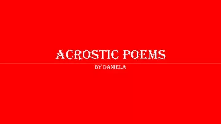 acrostic poems