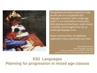 KS 2 Languages Planning for progression in mixed age classes