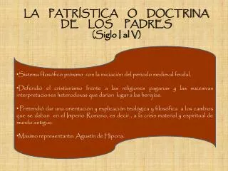 la patr stica o doctrina de los padres siglo i al v