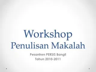 workshop penulisan makalah
