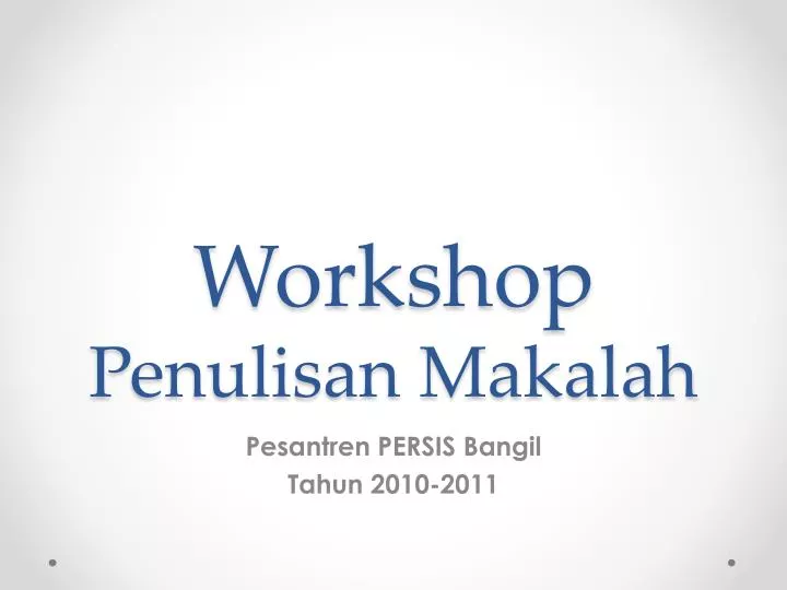 workshop penulisan makalah