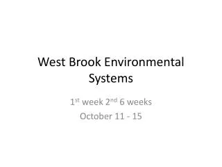 West Brook Environmental Systems