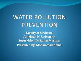 WATER POLLUTION PREVENTION