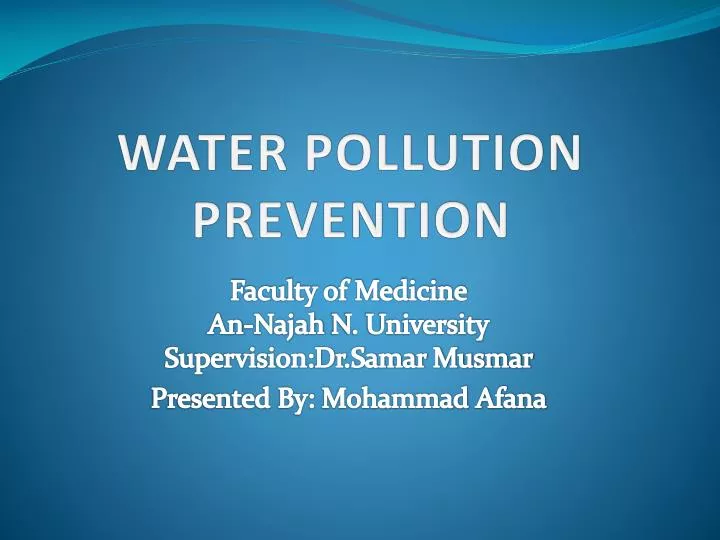water pollution prevention