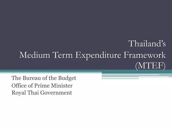 thailand s medium term expenditure framework mtef