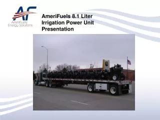 AmeriFuels 8.1 Liter Irrigation Power Unit Presentation