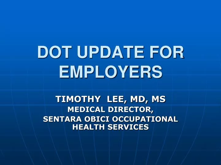 dot update for employers