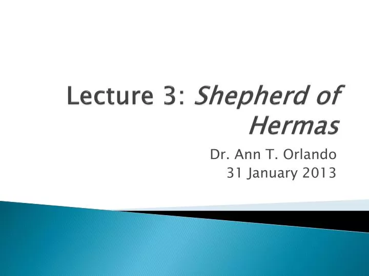 lecture 3 shepherd of hermas