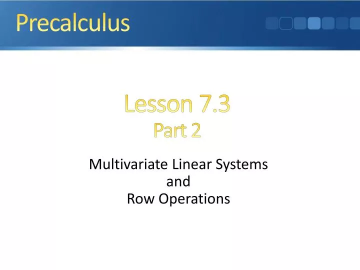 multivariate linear systems and row operations