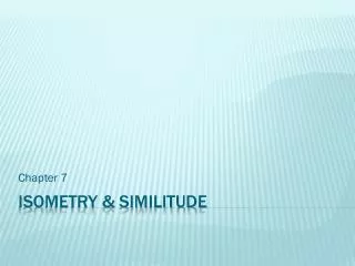 Isometry &amp; similitude