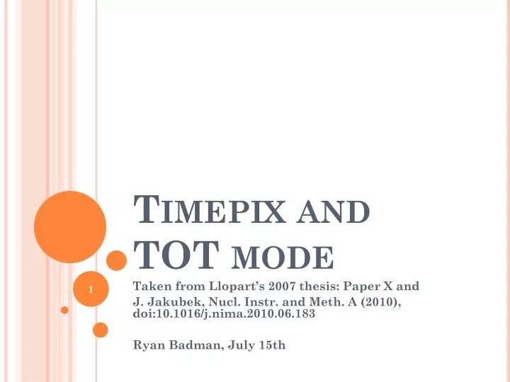 timepix and tot mode