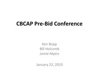 CBCAP Pre-Bid Conference
